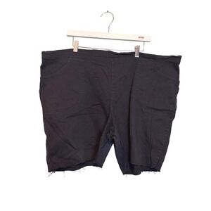 Just My Size Black Pull On Cut Off Denim Shorts Plus Size 4X 26W 28W Raw Hem